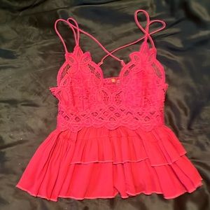 FREE PEOPLE ruffled longline bralette cami